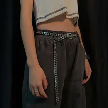 Jewelry Simple Thick Chain Fashion Belt Body Chain Personality Punk Metal Chain Jeans waist belt  Women's Men's Waist Apparel