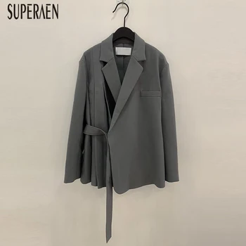 

SuperAen Europe Fashion Women Suit Jackets Irregular Solid Color Ladies Jacket Autumn New 2020 Temperament Women Clothing