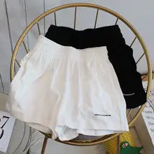 

Korean simple letter printing casual shorts summer new fashion loose vintage women elastic waist chic Harajuku punk shorts