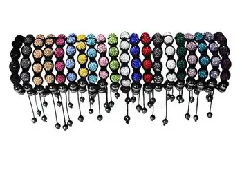 

hr3 20 Pcs/lot VW 10mm 9 Micro Pave Disco Ball Beads men mix crystal bracelet Lot good bracelets