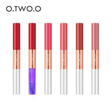 O. dua. O 6 Buah/Set 2 In 1 Matte & Glitter Lip Gloss Beludru Warna Bibir Pelembab Tahan Lama Tahan Air Lipstik makeup Kit(China)