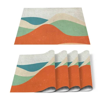 

Abstract Color Gradient Splice Retro Table Mats for Dining Table Non Slip Coaster Kitchen Accessories Modern Home Decor