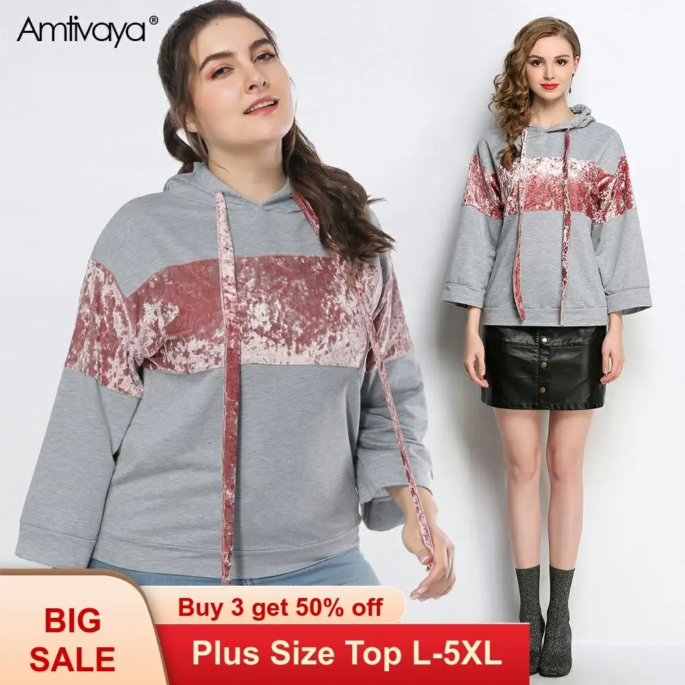 

Amtivaya kpop Plus Size Women's Hoodies Sweatshirt Woman Clothes Gothic Loose Long Sleeve Tops 2019 Autumn Winte Girls Oversize