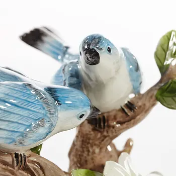 

Porcelain Bird Lovers Miniature Handmade Ceramics Couple Birdie Figurine Wedding Decor Ceramic & Enamel Love Tabletop Colourful