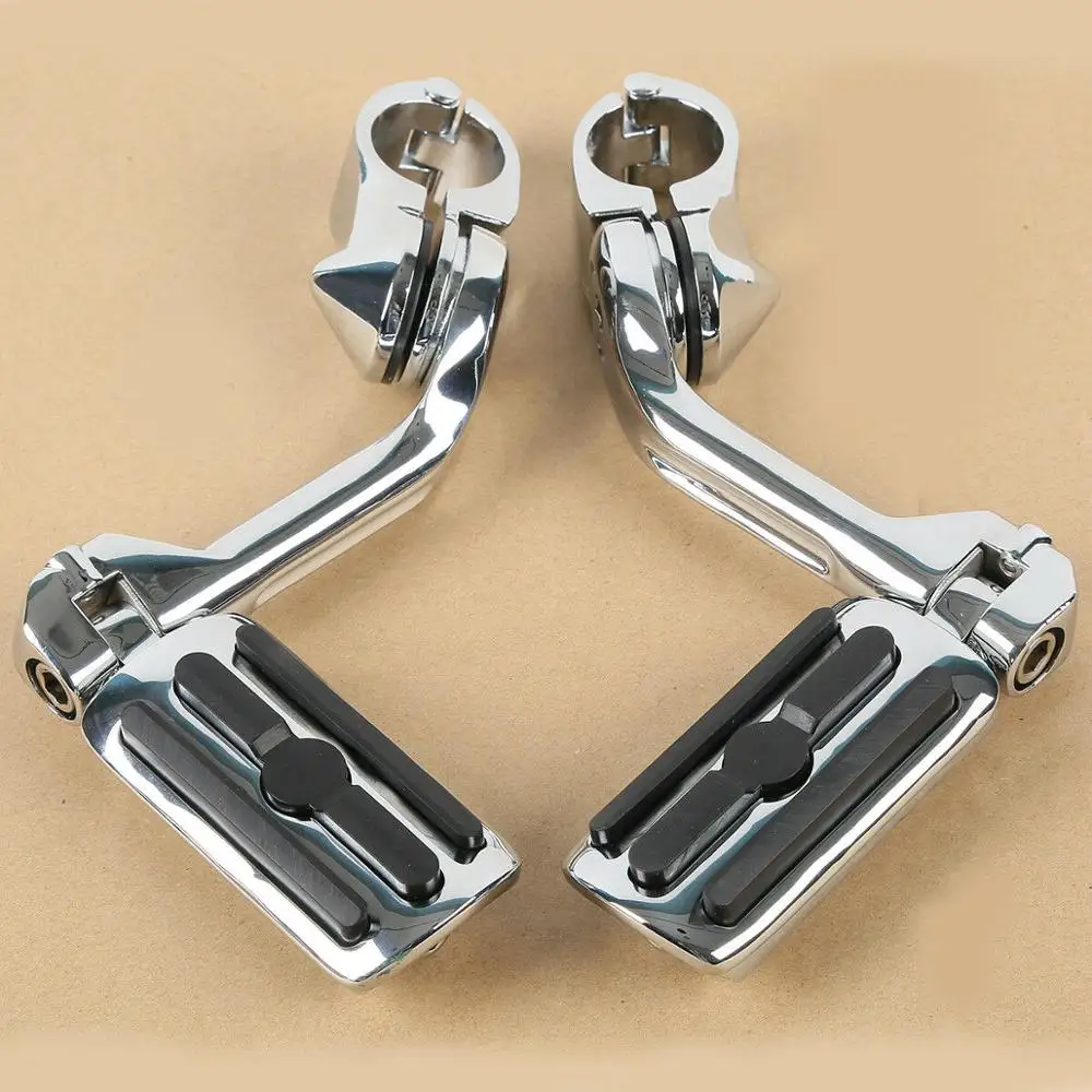 Motorcycle 1-1/4" 32mm Foot Rests Footpeg Long Angled Highway Engine Guard For Harley Electra Glide Road Glide