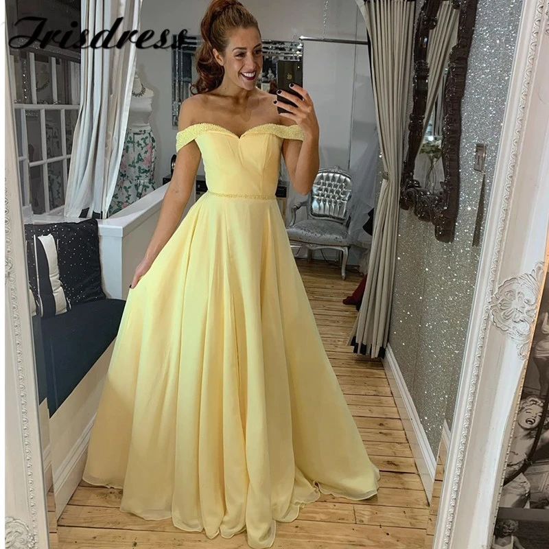 yellow prom dress long