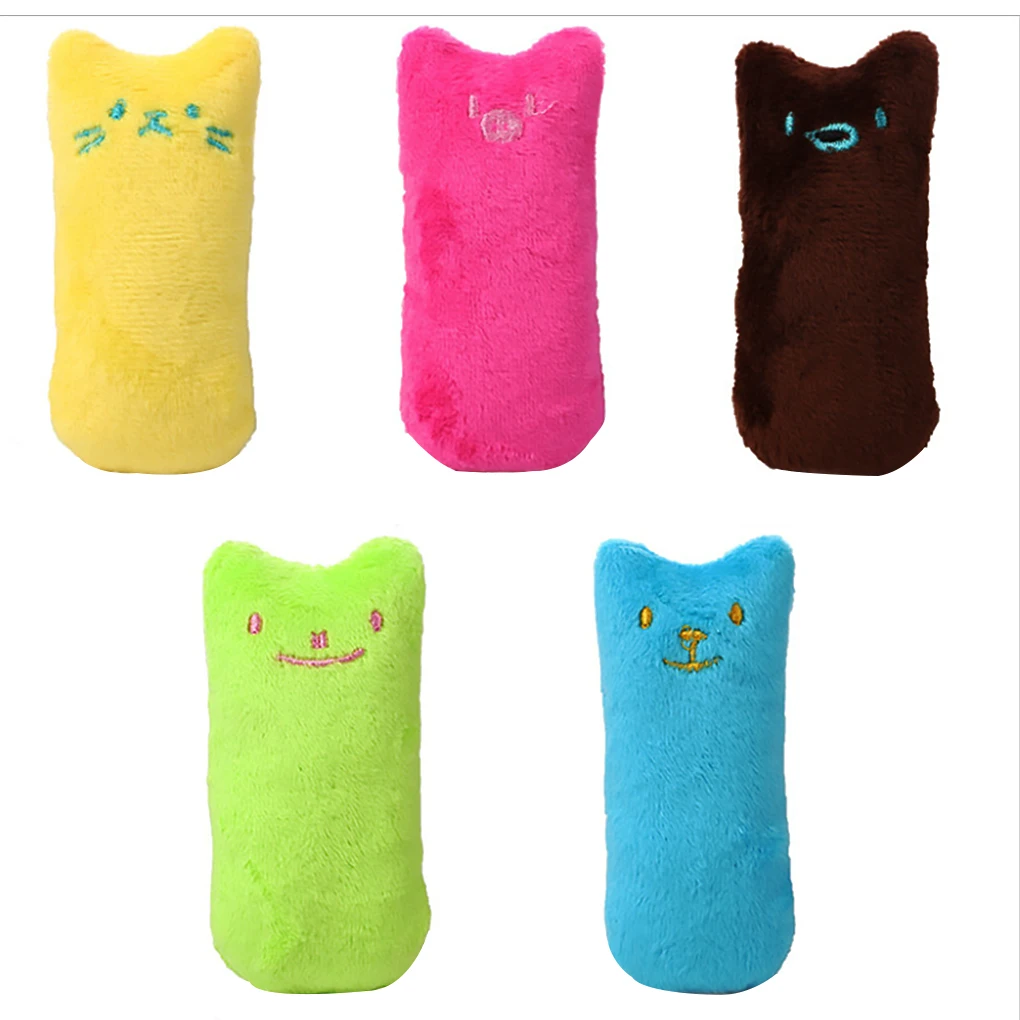 Teeth Grinding Catnip Toys Scratch Little Finger Pillow Crazy Pet Chewing Toy Funny Interactive Plush Cat Toy