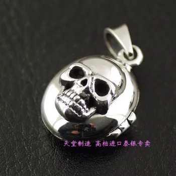 

Thailand imports, 925 Sterling Silver Skull Photo Box Pendant (small)