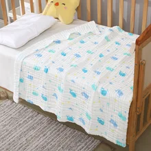 Couvertures de réception en coton à 6 couches pour bébé, couverture à emmailloter kaki, couverture de couchage, couverture de lit en mousseline