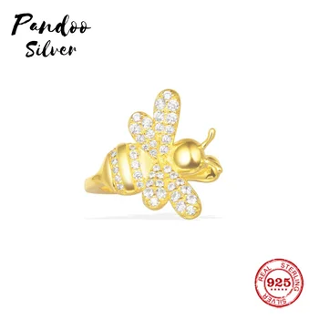 

Pandoo Fashion Charm Sterling Silver Original 1:1 Replica,Single Yellow Silver Bumble Clip Earrings Jewelry Gift For Female