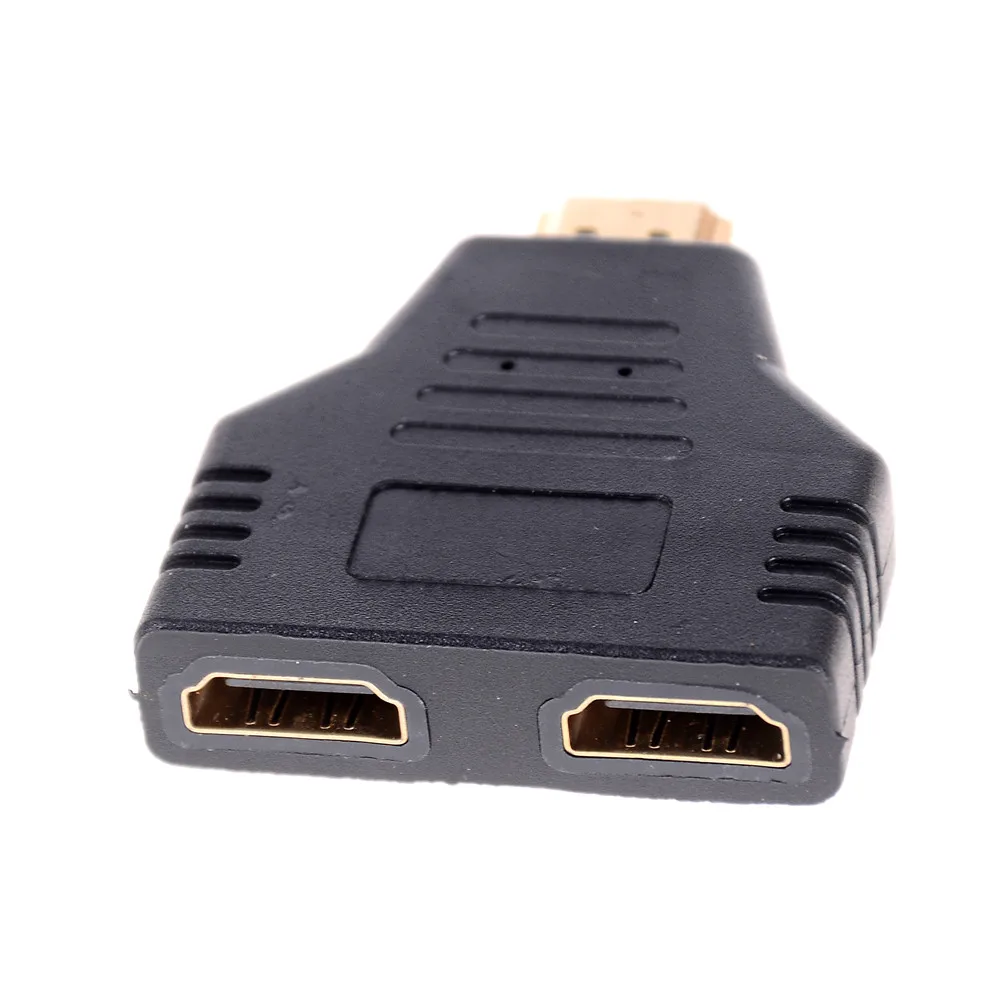 Portable 1080P HDMI Male to 2 Female 1 In 2 Out Splitter High Speed 1x2