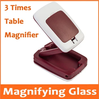 

3X Desktop LED Illuminated folding Table type Desk Magnifier Foldable Magnifying Glass for Reading Cellphone Watch Repair