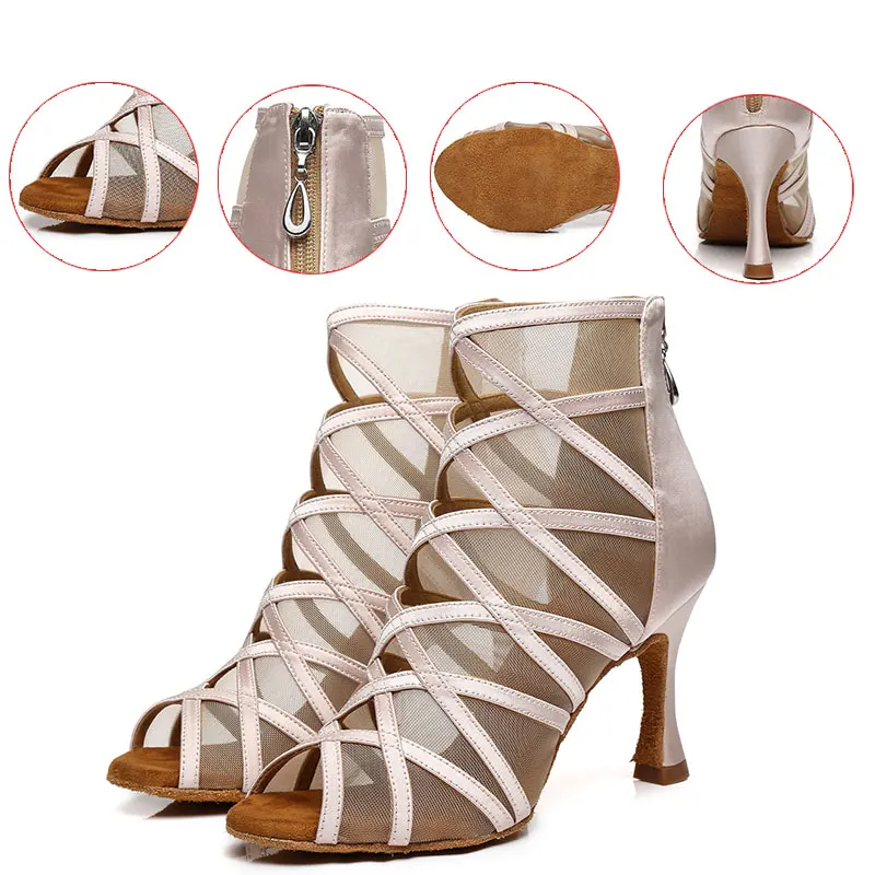 Girls Latin Dance-Shoes Women Salsa Tango Modern Ballroom Dancing Shoes Ladies Soft Bottom Dance Shoes Professional Hot Selling 5