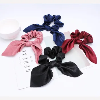 

Winter Vintage Velvet Girl Hair Scrunchie Bows Ponytail Holder Scrunchie Girls Ties Hair Accessories Valentine's Day Present