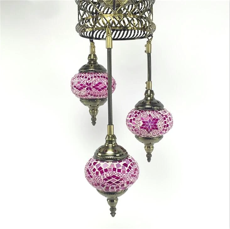 

Bohemia Turkish Pendant Light Led Stained Glass Mediterranean Kitchen Bar Entrance Corridor Balcony Hanging Lamps luminaire