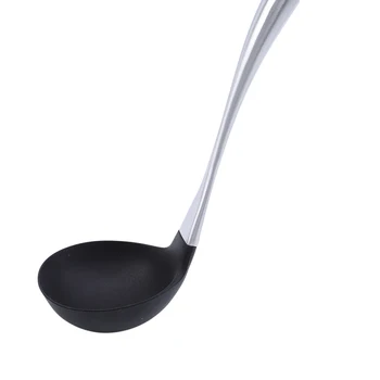 

Silicone Soup Spoon Non-Stick Heat Resistant Scoop With Stainless Steel Hollow Handle Kitchen Cooking Tools Soup Spoons