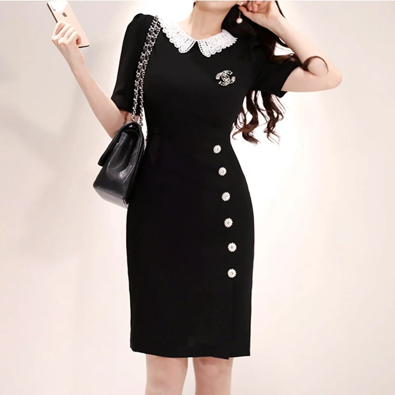 Runway Designer 2019 Summer New Women Fashion Elegant Slim Chic Office Lady Dress