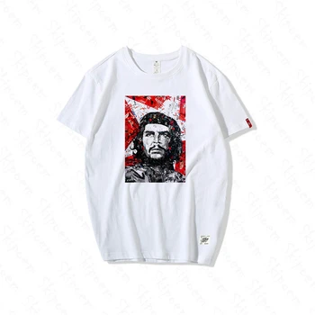 

Che Guevara National Hero Protrait Tshirt Men Fashion Harajuku Casual Hip Hop Short Sleeve 100% Cotton Streetwear Summer Tops