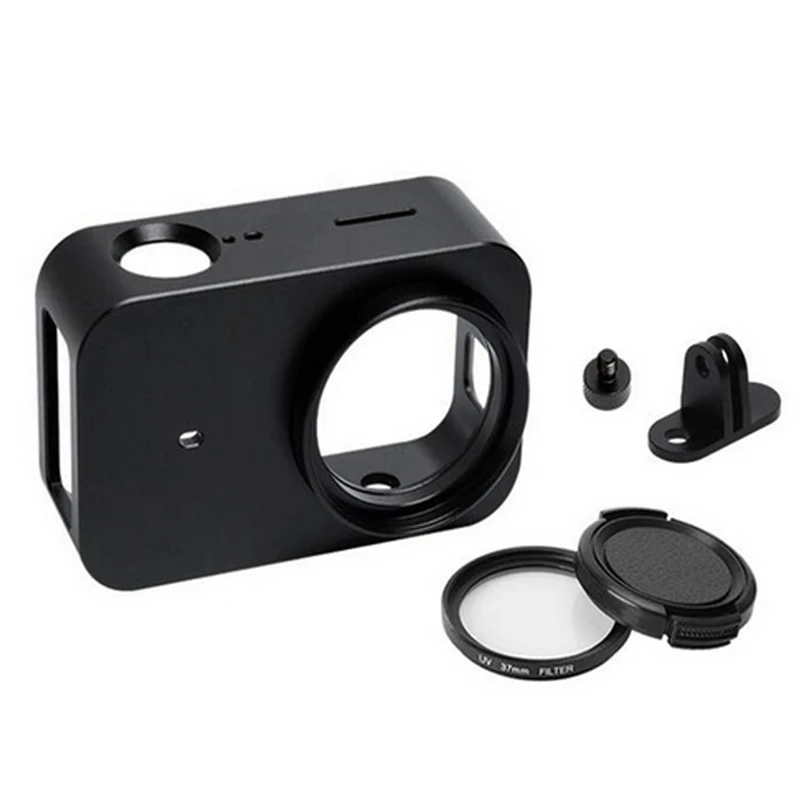 Cnc Aluminum Alloy Protective Case For Xiaomi Mijia Camera Cage Mount With 37mm Uv Lens 4K Mini Sport Accessory | Электроника