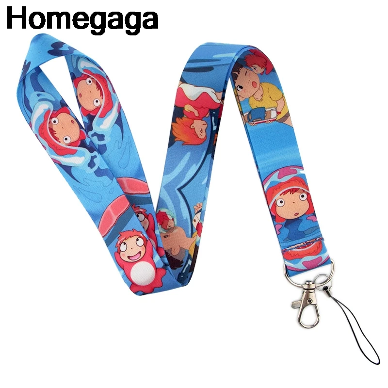 Homegaga Ponyo на Клифф бирки ремешок на шею ремешки для ключей ID карты Пропуск Тренажерный зал мобильный телефон USB бейдж держатель DIY повесить D2357
