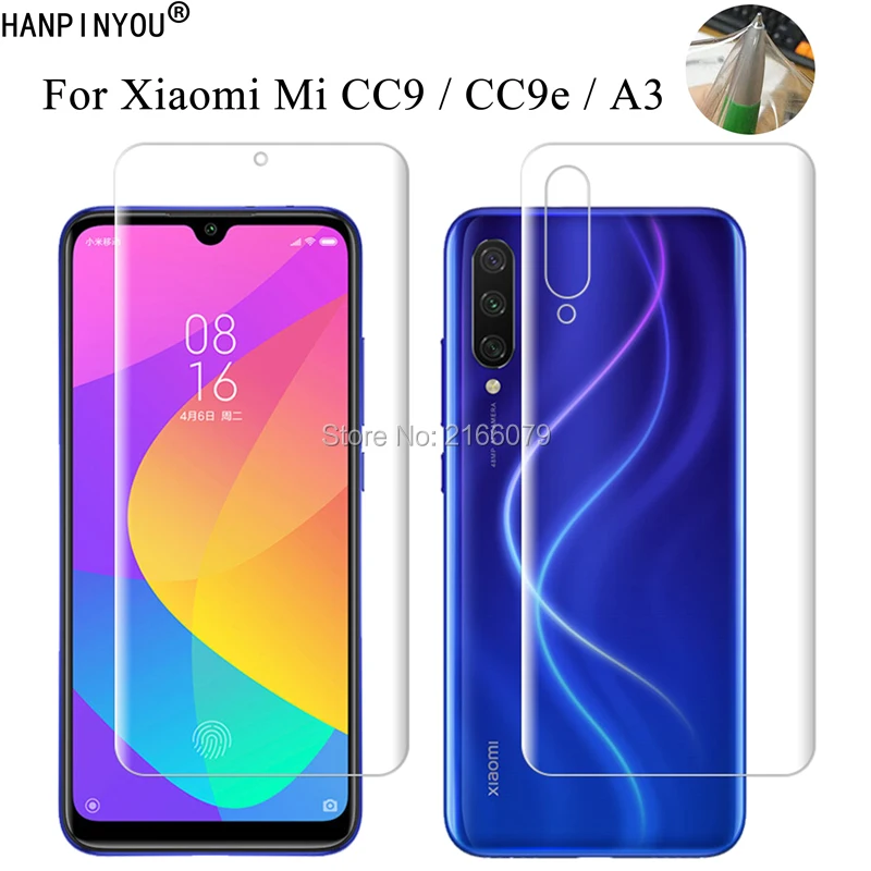 

For Xiaomi Mi CC9 CC9e A3 Soft TPU Front Back Full Cover Screen Protector Transparent Protective Film+Tools (Not Tempered Glass)