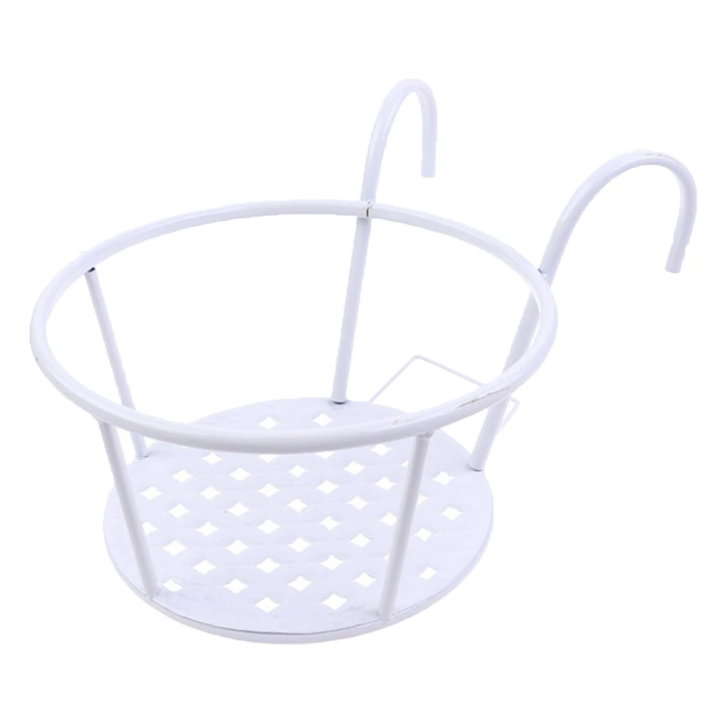 Rustic Metal Flowerpot Hanging Basket Thickened Pot Vase Rack Holder for Outdoor