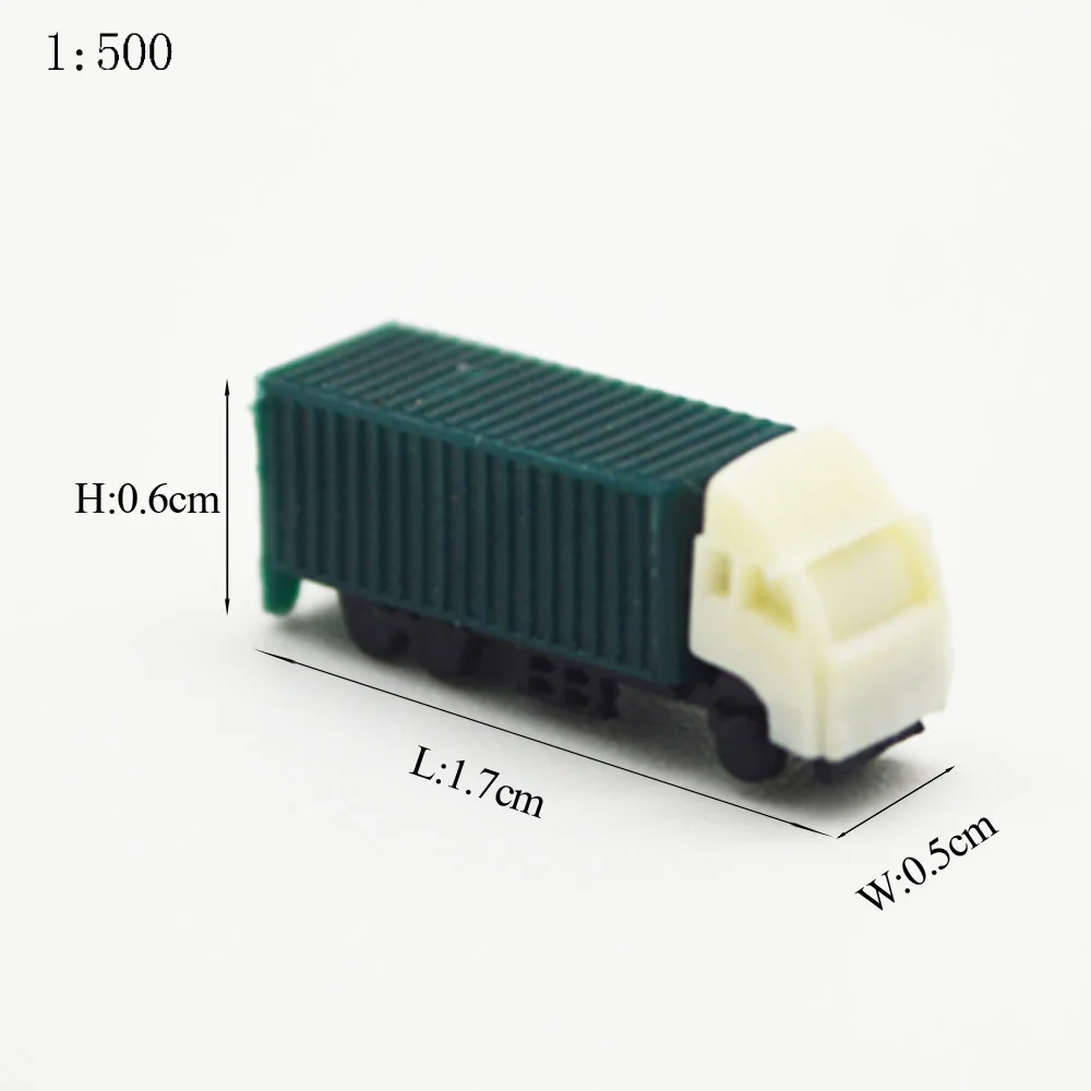 1/500 масштабная модель автомобиля игрушки контейнерные грузовики ABS пластик для макета поезда 10 шт. песок стол мини моделирования здания Diorama
