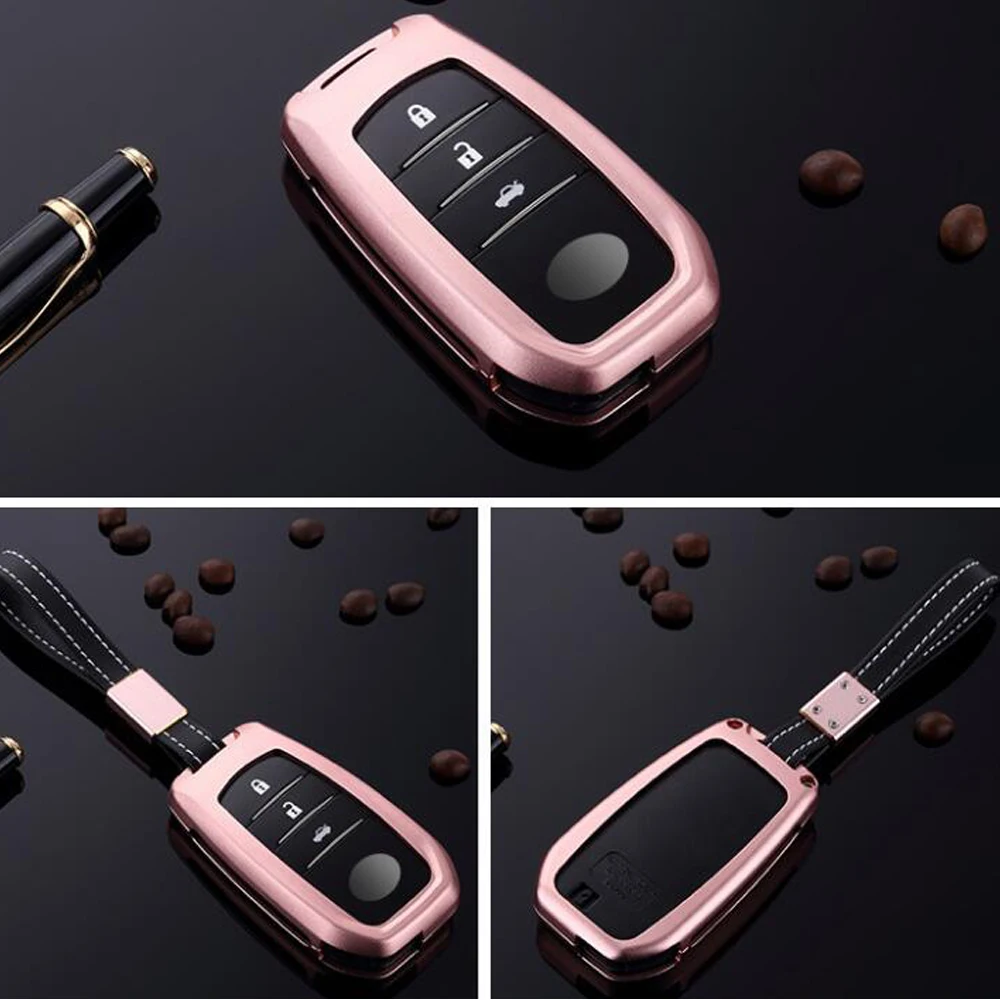 Для автомобилей из алюминиевого сплава чехол для ключей держатель для Toyota Camry Highlander Prado Crown Land Cruiser Prius Vitz Reiz Fortuner Prius