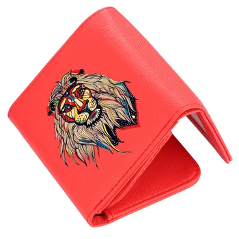 

2020 Fashion Women Wallets for Credit Cards Money Coin Royal Blue Red Leather Short Three-fold Ladies Purses Carteira Feminina