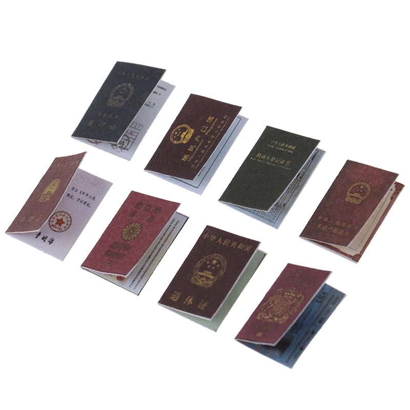 Mini ID card passport 1:12 Scale Dollhouse Furniture Miniature certificate s AE