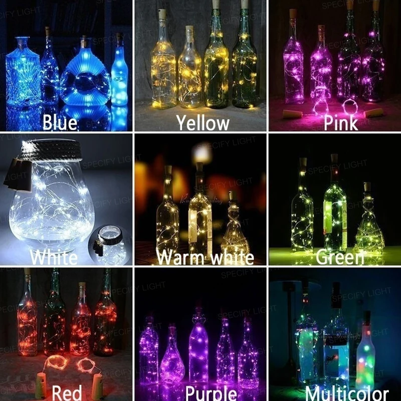 Solar Powered Cork Shaped LED String Light Wine Bottle Garland Wire String Light Christmas Holiday Party Wedding Decoration (12)