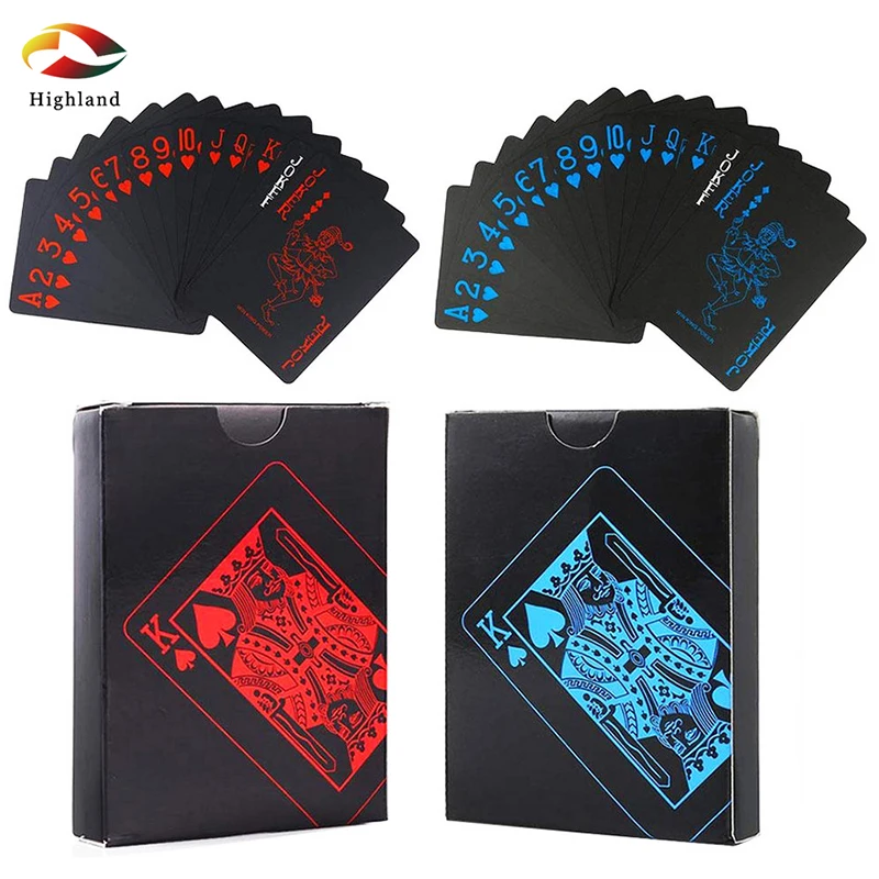 Negra Plástico PVC Impermeable Magia Poker jugando a las cartas de mesa juego de alta calidad 