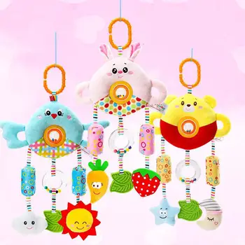 

Baby rattle toy 0-1 years old bed hang turn bead doll plush hand rattle bed hang soothe car hang children educational toys