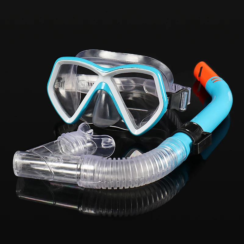 

Kids Diving Mask and Snorkel Set Anti-Fog Goggles Glasses Diving Swimming Easy Breath Tube Snorkel suit Professional Scuba
