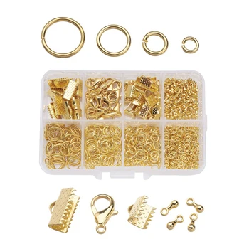 

Beading Repair Tool Jewelry Findings Kit Accessories Metal Electroplating Lobster Clasps Jump Rings Drop Chain End Earring DIY