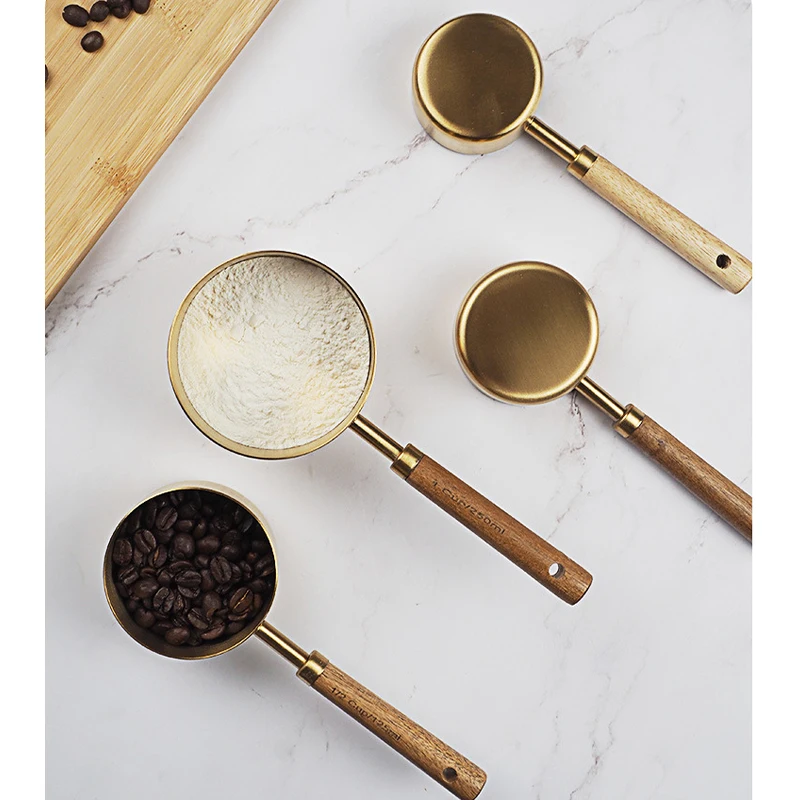 Wood and Gold Measuring Cups, Set of 8 – Insidestyleshoppe