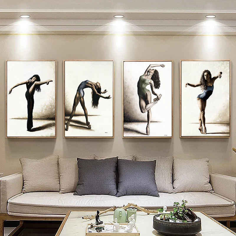 Ballet Dancing Picture Home Decor Nordic Canvas Painting Wall Art Poster Europe Drawing Figure for Retro Minimalist Living Roo | Дом и сад