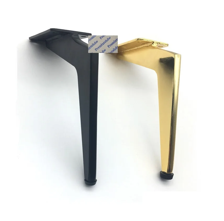 2Pcs/Lot Matte Black Gold Flat Slab Steel Furniture Feet Leg With
