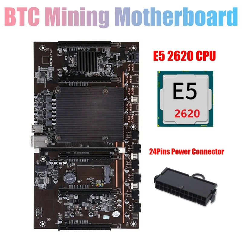X79 H61 BTC Miner Motherboard Support 3060 3070 3080 GPU with E5 2620 CPU+24Pins Power Connector for Mining | Компьютеры и офис