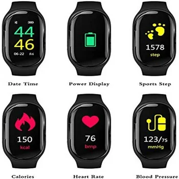 

Trackbuds AI Smart Watch with Bluetooth Earphone EAR Wristband Waterproof 2 in 1
