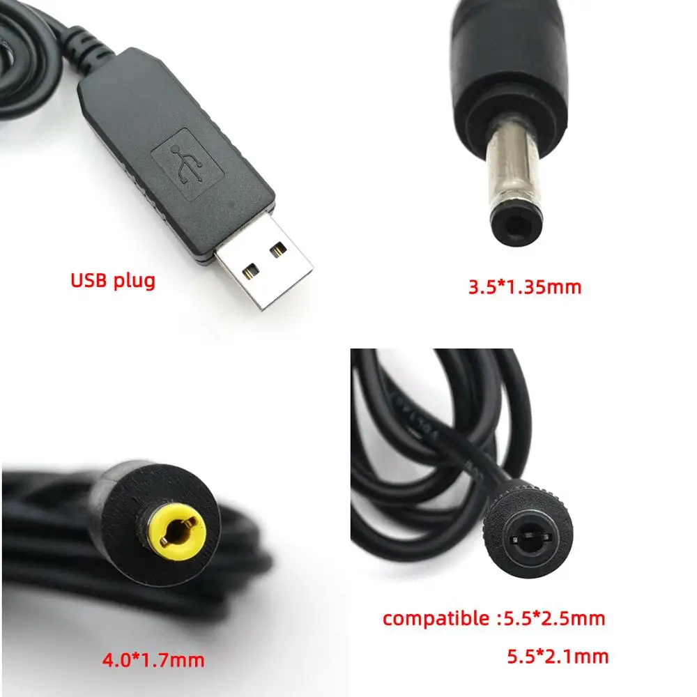 1 Meter USB To 9V/12V Boost Cable - Voltage Converter For Routers, Fans, LED Strips From 5V Power Banks