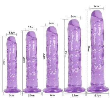 Translucent Soft Jelly Big Dildo Realistic Fake Dick Penis Butt Plug Sex Toys for Woman Men Vagina Anal Massage 1