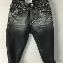 Осенняя одежда повседневные штаны для детей в Корейском стиле Slim Fit градиент Цвет брюки Для детей ребенок детские джинсы
