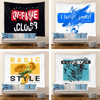 

Tapestry INS Hanging Cloth Background Cloth Scandinavian Minimalist English Lettered Online Celebrity Wall Cloth Bedroom Living