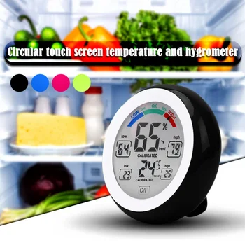 

Digital LCD Display Indoor Thermometer Hygrometer Round Wireless Electronic Temperature Humidity Meter Weather Station Tester