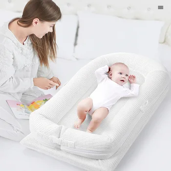 

54x90x16cm Cotton Baby Nest Bed Portable Crib Travel Bed Solid Cotton Newborn Baby Crib Infant Bedding Foldable Mattress New