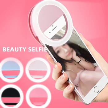 

FDBRO Camera Lens Universal Selfie LED Ring Flash Light Portable Mobile Phone Selfie Lamp Luminous Ring Clip For iPhone Samsung