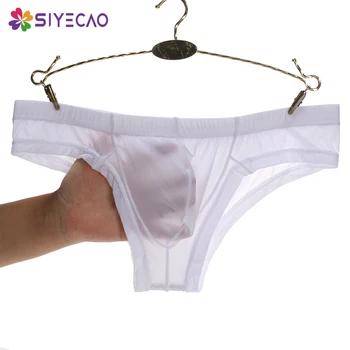 

New Ice Silk Ultra-thin Transparent Mens Sexy Underwear Briefs Men Seamless Sexy Panties Bulge Pouch Bikini Underwear Jockstrap