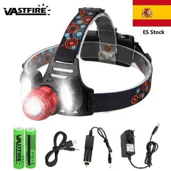 

3* XM-L T6 Led headlamp Headlight the most powerful lm head lamp zoom power bank With 18650 battery