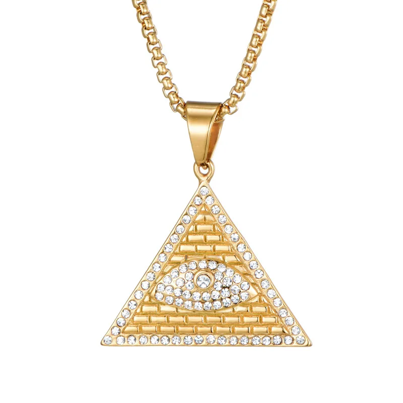 Men Hiphop Eye of God symbol 316 Stainless Steel Necklace Pendant | Украшения и аксессуары
